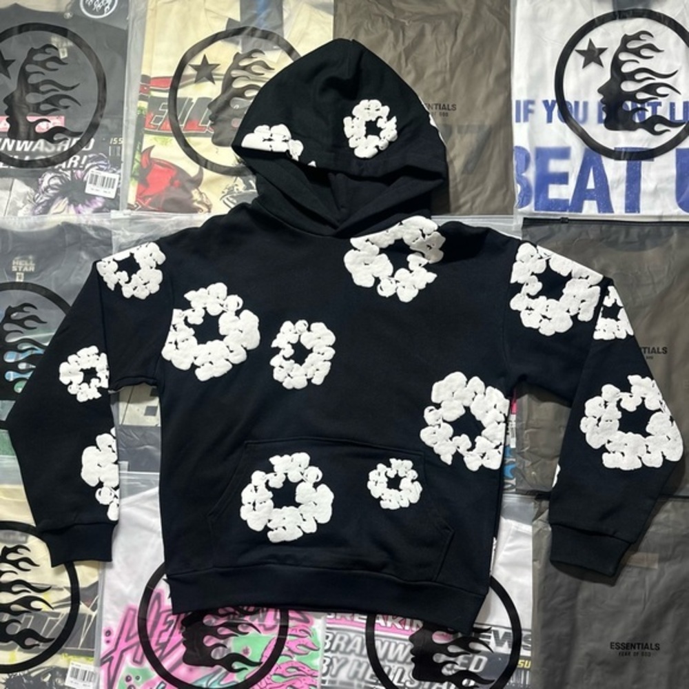 Denim Tears The Cotton Wreath Hoodie ‘Black’